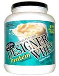 designer whey protein powder supplement